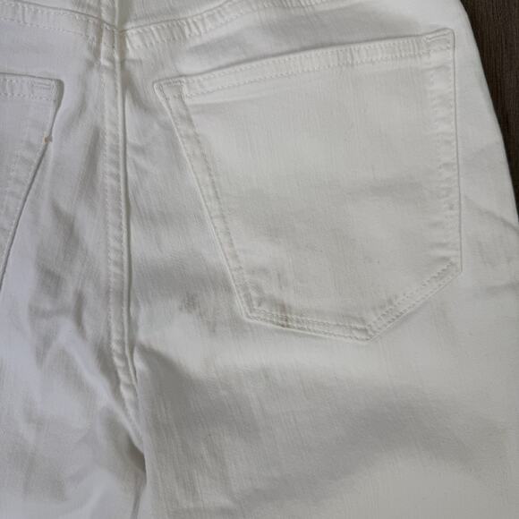 J.crew Factory Curvy Mid-Rise Flare Crop Jean in Signature Stretch WMNS 24 White - Picture 7 of 10